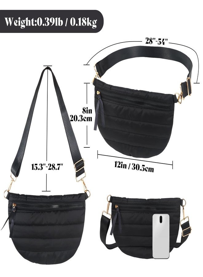 Dealkion Quilted Crossbody Bags for Women Puffer Fanny Pack Sling Bag Puffy Chest Belt Bum Waist Crossbody Purse Bags Quilted Shoulder Bag for Women - Image 4